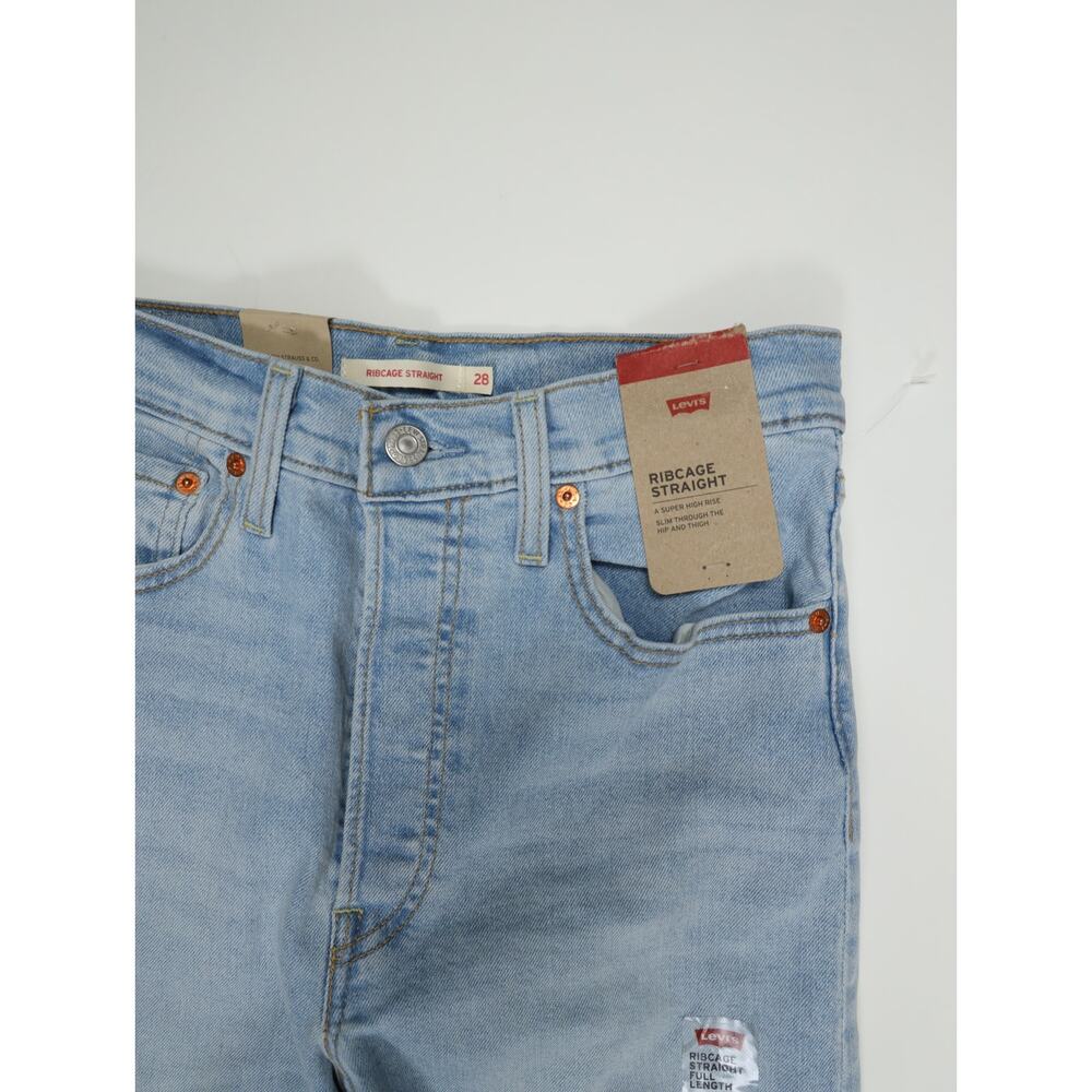 Levi’s Ribcage Straight Ankle Jean 28 X 32 Light Wash High Rise 90’s Classic NWT - Picture 4 of 16
